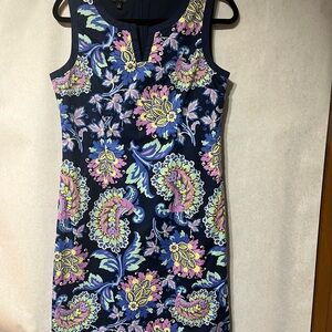 Talbots Navy and Pink‎ Paisley Mini Dress